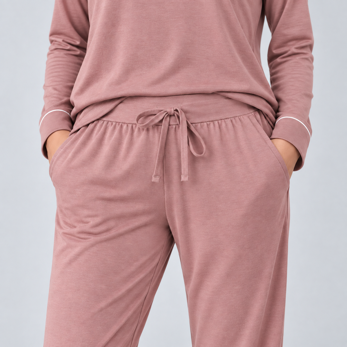 Women's Bamboo Stretch-Knit Sweatshirt and Pants Pajama Set