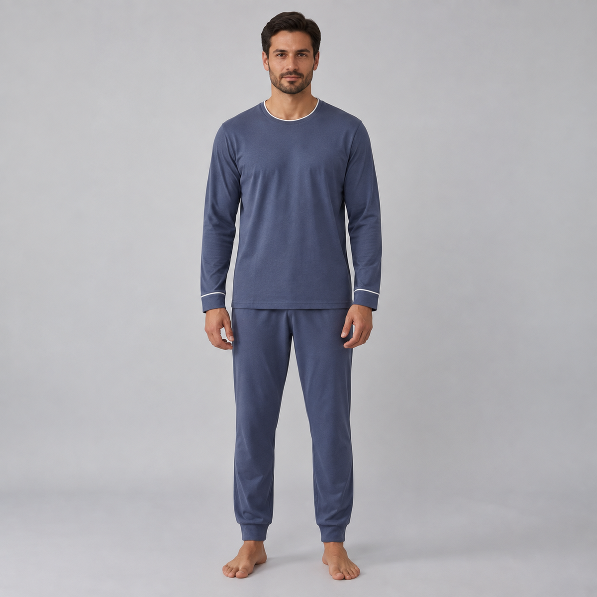 Men's Bamboo Stretch-Knit Sweatshirt and Pants Pajama Set