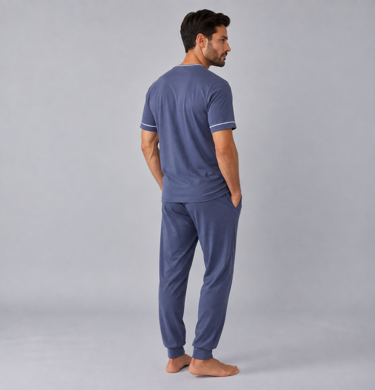 Men's Bamboo Stretch-Knit T-shirt and Pants Pajama Set