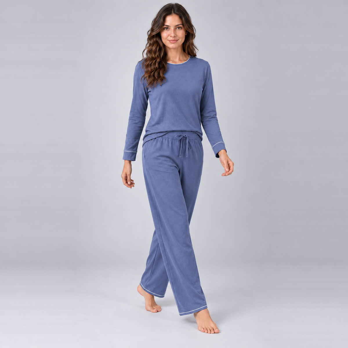 Women's Bamboo Stretch-Knit Sweatshirt and Pants Pajama Set