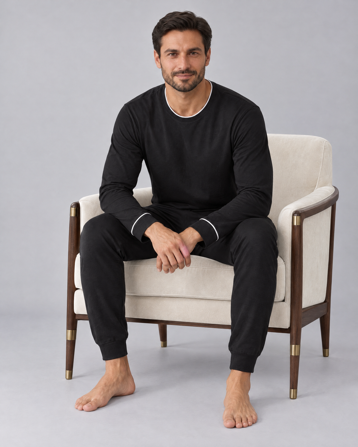 Men's Bamboo Stretch-Knit Sweatshirt and Pants Pajama Set