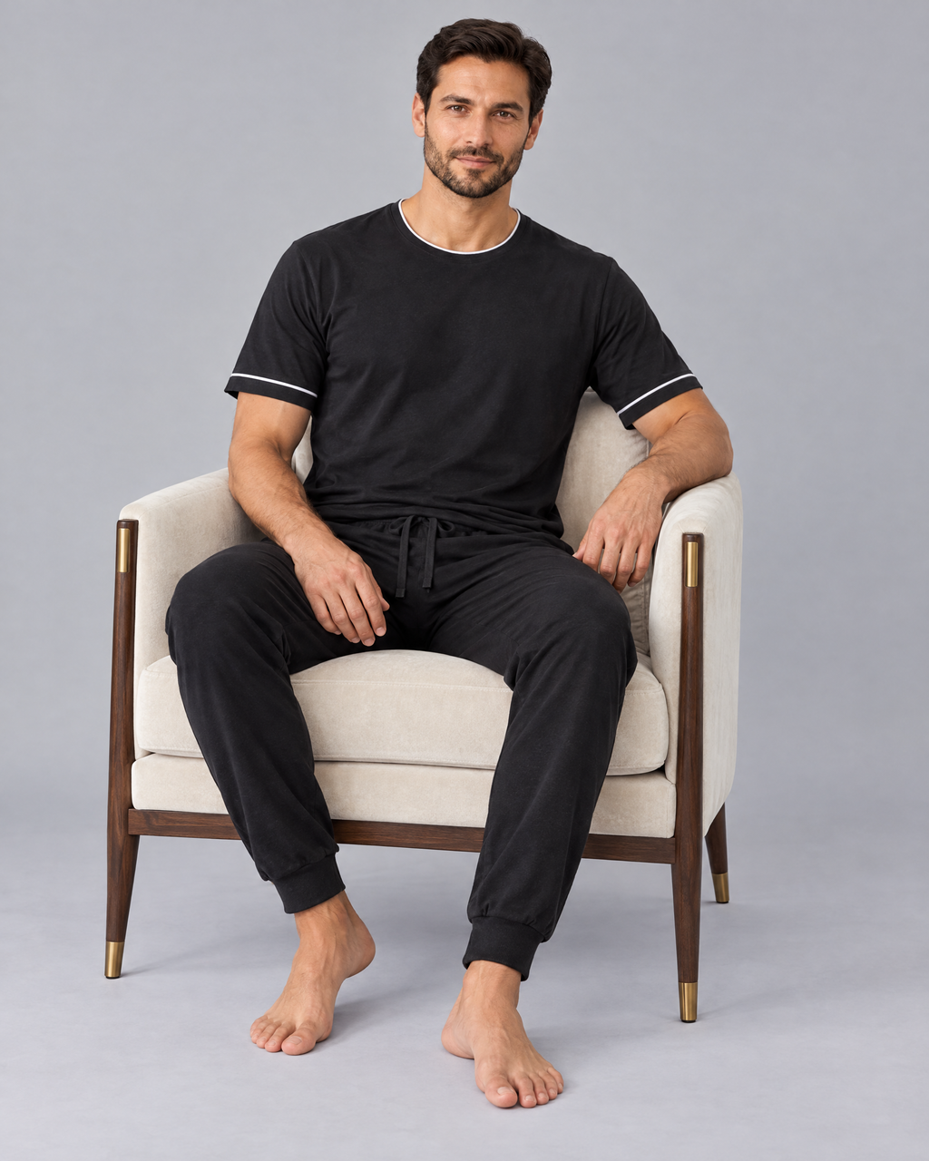 Men's Bamboo Stretch-Knit T-shirt and Pants Pajama Set