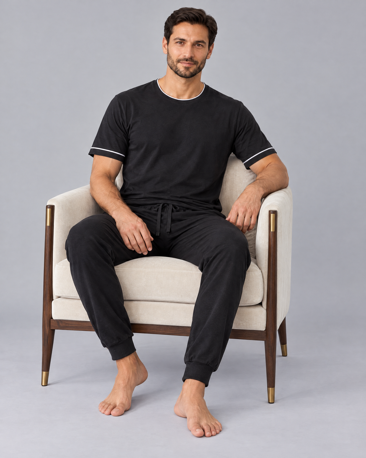 Men's Bamboo Stretch-Knit T-shirt and Pants Pajama Set