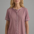 Women's Bamboo Stretch-Knit Shirt and Shorts Pajama Set