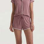 Women's Bamboo Stretch-Knit Shirt and Shorts Pajama Set