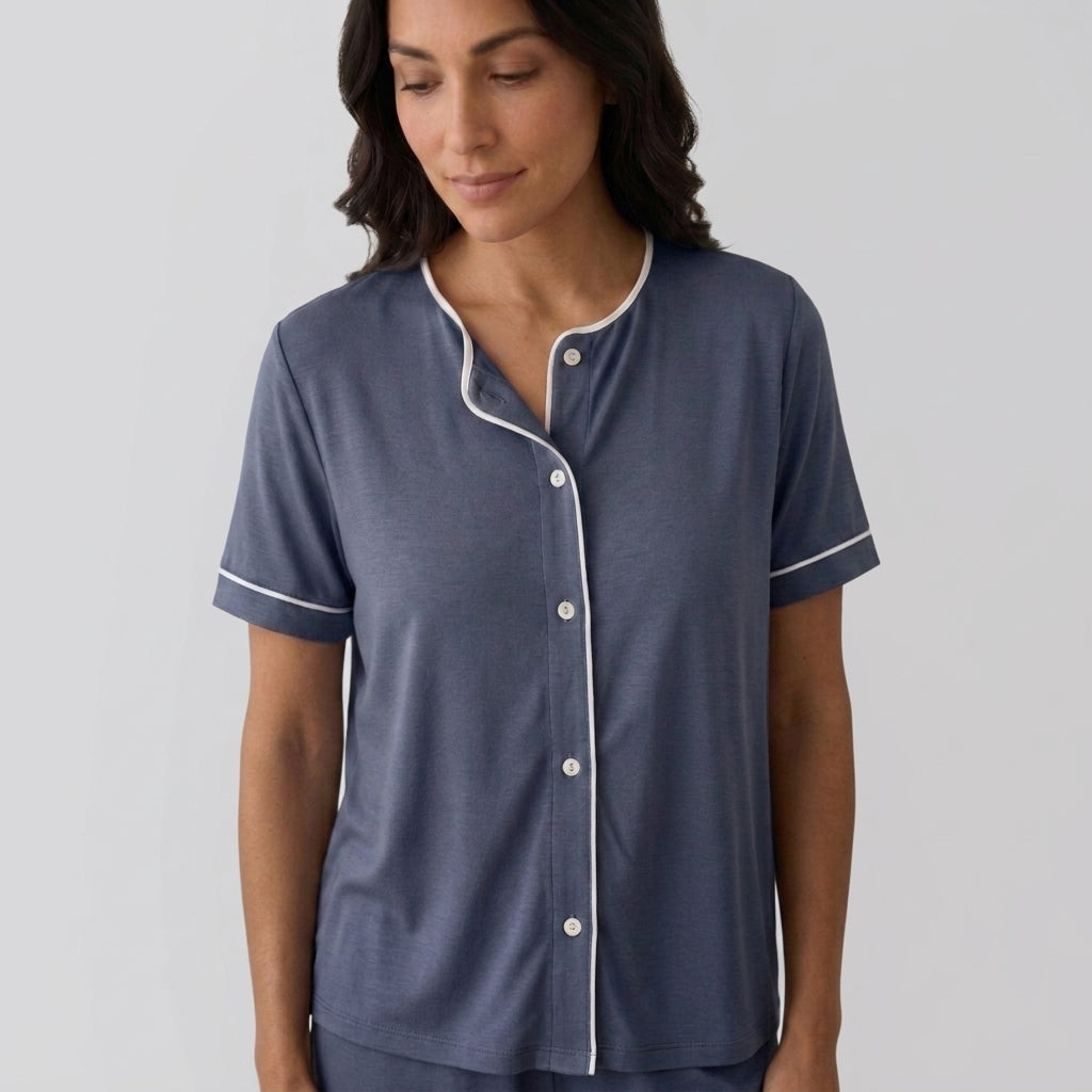 Women's Bamboo Stretch-Knit Shirt and Shorts Pajama Set