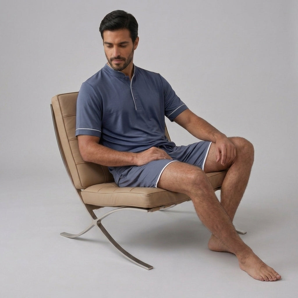 Men's Bamboo Stretch-Knit T-shirt and Shorts Pajama Set