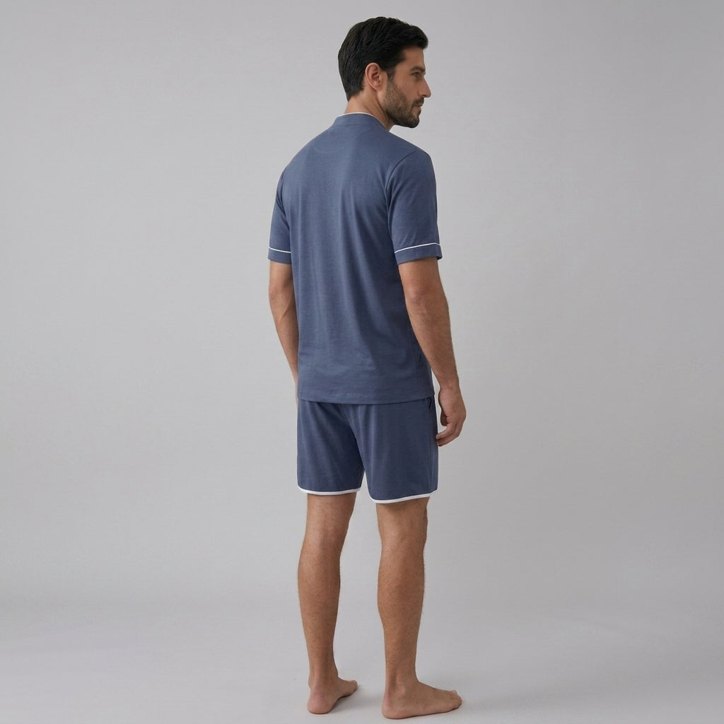 Men's Bamboo Stretch-Knit T-shirt and Shorts Pajama Set