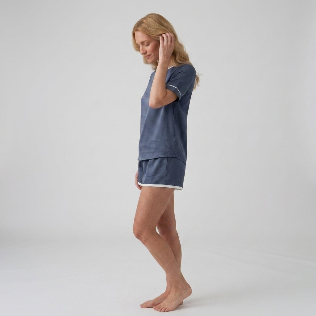 Women's Bamboo Stretch-Knit T-shirt and Shorts Pajama Set