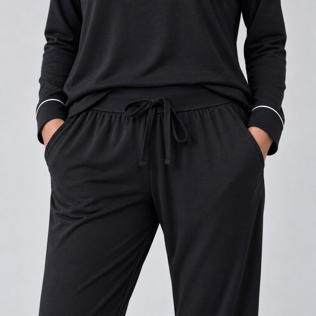 Women's Bamboo Stretch-Knit Sweatshirt and Pants Pajama Set