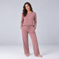 Women's Bamboo Stretch-Knit Sweatshirt and Pants Pajama Set