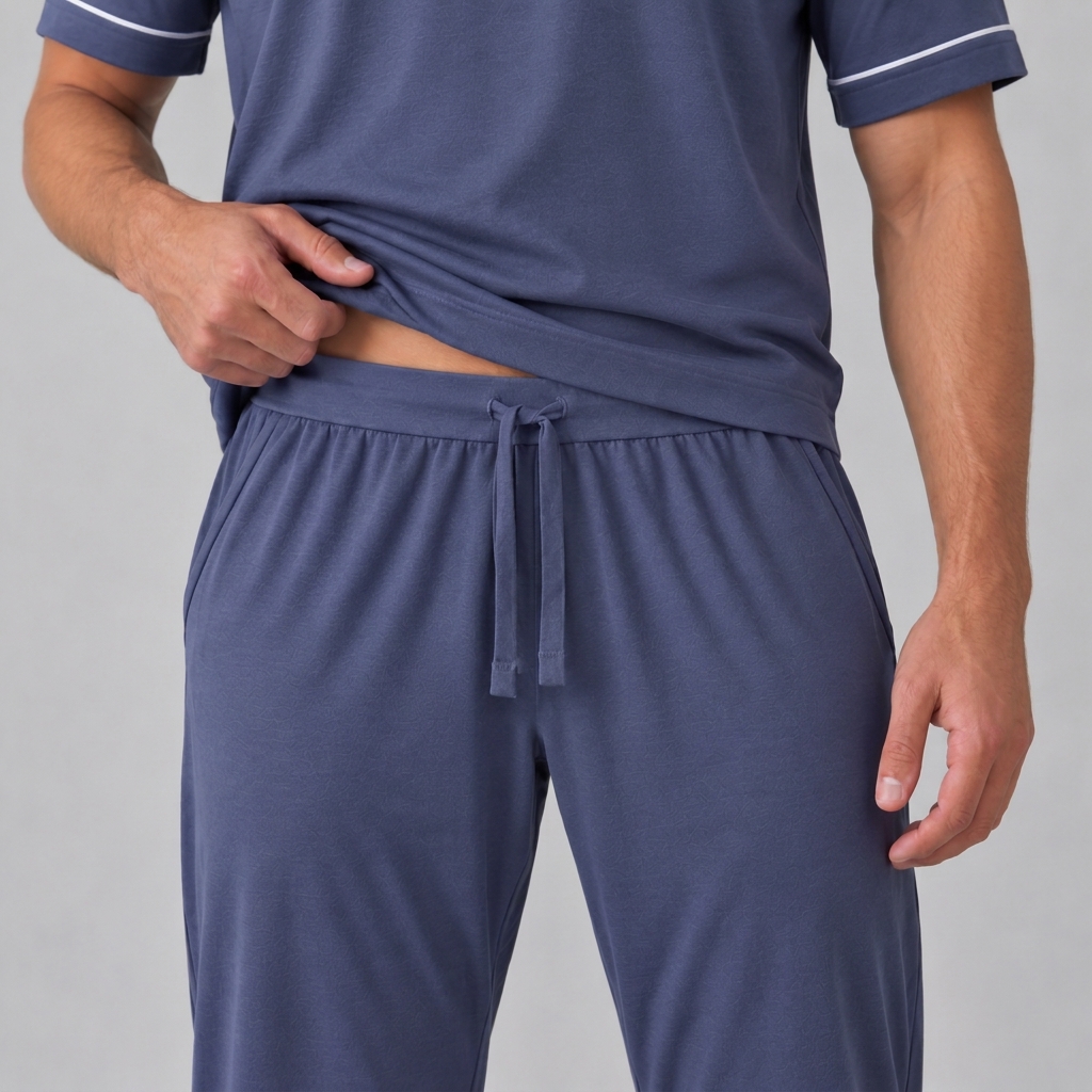 Men's Bamboo Stretch-Knit T-shirt and Pants Pajama Set